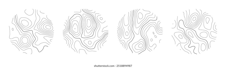 Wood tree ring pattern texture icon. Editable stroke, transparent background. Trunk with annual circle line of age pictogram. Topography stump collection. Man contour with concentric geometric symbol