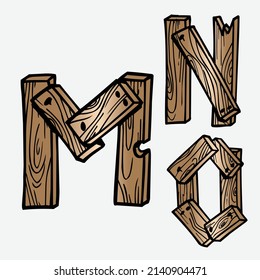 wood tree texture letters alphabets font initials abc english creative decorative capitals vector illustration wildlife woods