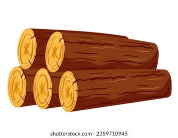 Wood tree trunk pile firewood wooden cut lumber concept. Vector graphic design illustration
