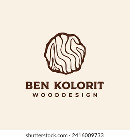 Wood Tree Trunk Rings - vintage logo Vector do using adobe illustrator