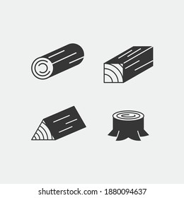 wood tree trunks vector icon cut section deforestation plantation