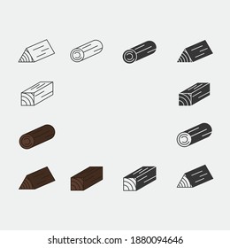 wood tree trunks vector icon cut section deforestation plantation
