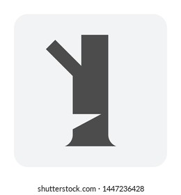 Wood tree vector icon for sawmill industrial graphic design element.