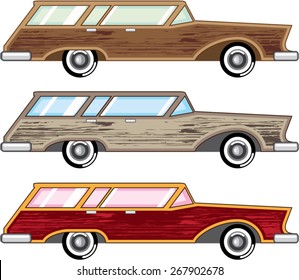 wood trim station wagon vector