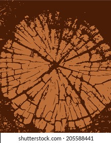 Wood trunk. Abstract background. Vector format.