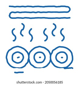 wood trunk drying sketch icon vector. Hand drawn blue doodle line art wood trunk drying sign. isolated symbol illustration
