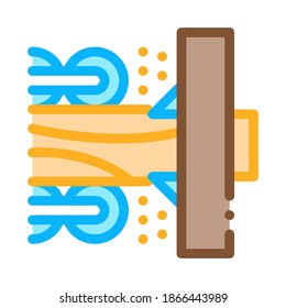 wood trunk grinding icon vector. wood trunk grinding sign. color symbol illustration