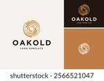 wood trunk log pith wood with letter O swirl twirl rotation wooden texture pattern logo design
