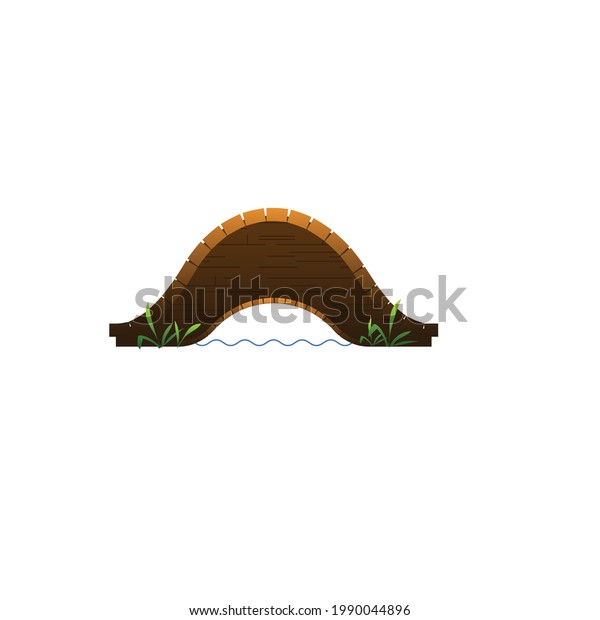 Wood valley\
bridge icon. Cartoon of Wood valley bridge vector icon for web\
design isolated on white\
background