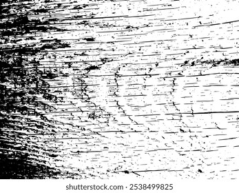 Wood vector black and white texture. Isolated grunge background. Vector abstract illustration