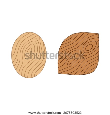 Wood Vector Collection. Wooden Frame Illustration. Rustic Signboard and Hanging Label. Timber Badge Icon Set. Natural Wood Grain Shapes and Decorative Elements.
