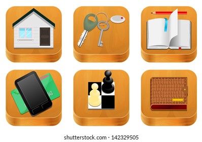 Wood vector icons