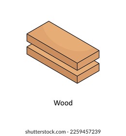 Icono de esquema de relleno isométrico vector de madera para sus proyectos digitales o de impresión.
