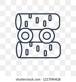 Wood vector outline icon isolated on transparent background, high quality linear Wood transparency concept can be used web and mobile