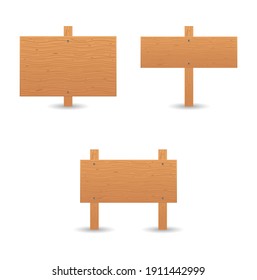 wood vintage billboard icon set