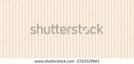 Wood wall panel with white slats. Vertical planks with wooden texture, interior panel. Ivory seamless striped background, slatted pattern with texture. Wall decoration, cream bg, vector Illustration