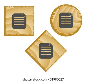 Wood web buttons. Vector illustration.