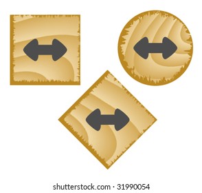 Wood web buttons. Vector illustration.