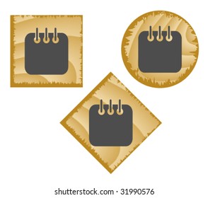 Wood web buttons. Vector illustration.