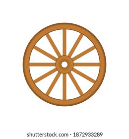 Wood wheel vector. Wood wheel on white background.