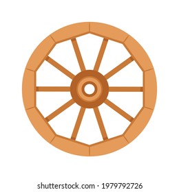 Wood wheel vector. Wood wheel on white background.