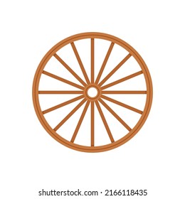 Wood Wheel Vector. Wood Wheel On White Background.