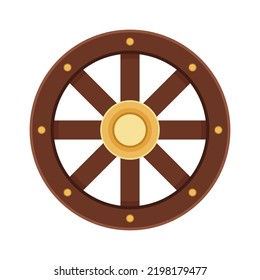 Wood wheel vector. Wood wheel on white background.