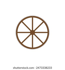 Vector de rueda de madera. Rueda de madera sobre fondo blanco.
