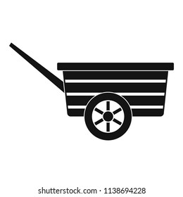 Wood wheelbarrow icon. Simple illustration of wood wheelbarrow vector icon for web design isolated on white background