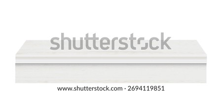Wood white table perspective view, kitchen top made of brown timber, wooden surface of desk on transparent background. Tabletop interior . Vector
