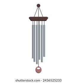 Wood wind chime icon cartoon vector. Hang japan morning. Glory cool