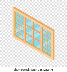 Wood window frame icon. Isometric illustration of wood window frame vector icon for web