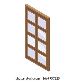 Wood window icon. Isometric of wood window vector icon for web design isolated on white background