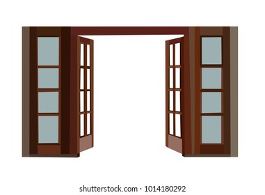 Wood Windows Opening Windows Beautiful Windows Stock Vector (Royalty ...