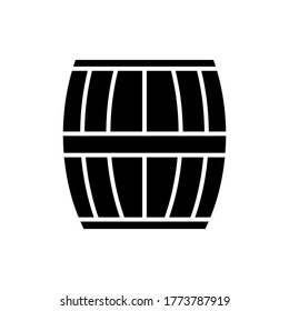 wood wine Barrel icon with glyph style vector for your web design