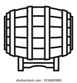 Wood wine barrel icon. Outline wood wine barrel vector icon for web design isolated on white background