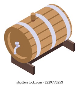 Wood wine bottle icon isometric vector. Party alcohol. Woman cheers