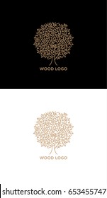 Wood woman vector logo 