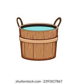 wood wooden tub cartoon. hot bath, container spa, barrel bucket wood wooden tub sign. isolated symbol vector illustration