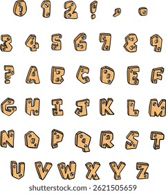 Letras de fonte de texto ABC de madeira tipo de face