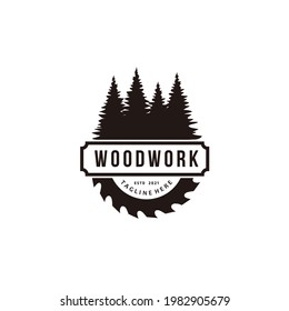 Wood work, carpentry logo design vector inspiration