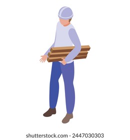 Wood work icon isometric vector. Service hour. Person home