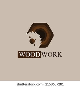 Wood work logo design template. Vector illustration.