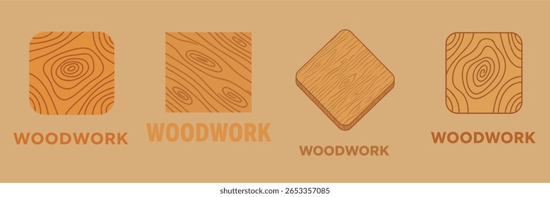 Modelo de design de logotipo de trabalho de madeira
