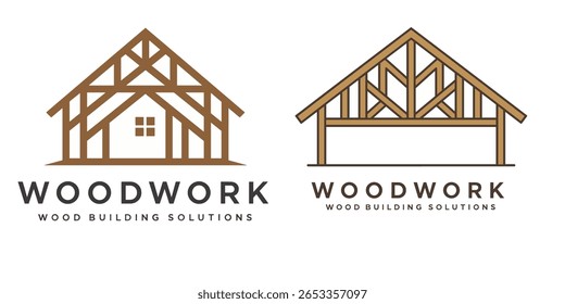 Wood work logo design template