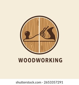 Modelo de design de logotipo de trabalho de madeira