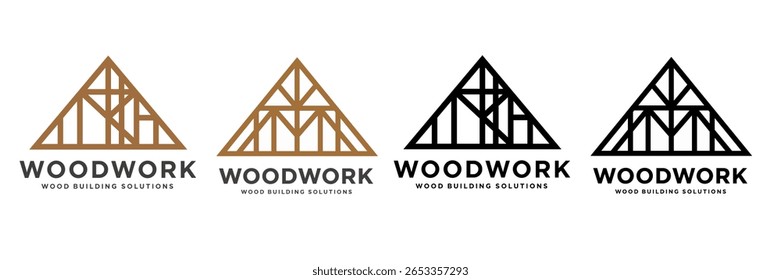 Plantilla de diseño de logotipo de trabajo de madera