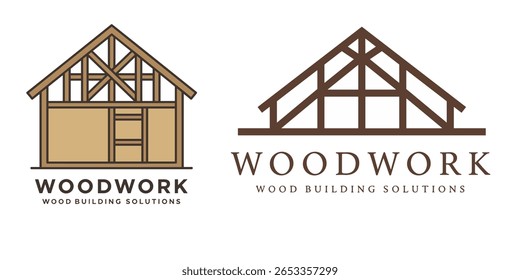 Modelo de design de logotipo de trabalho de madeira