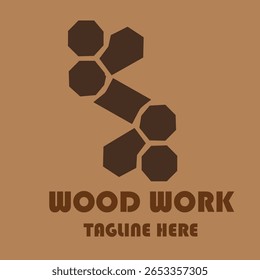 Wood work logo design template