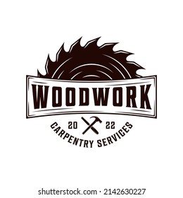 Wood Work Logo Vector Illustration Design, Carpentry Logo Design Inspiration